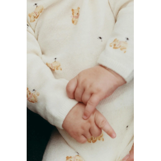 ДЛИННЫЙ КОМБИНЕЗОН С МЕДВЕЖАТАМИ 100% ШЕРСТЬ