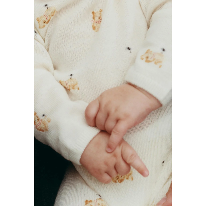 ДЛИННЫЙ КОМБИНЕЗОН С МЕДВЕЖАТАМИ 100% ШЕРСТЬ