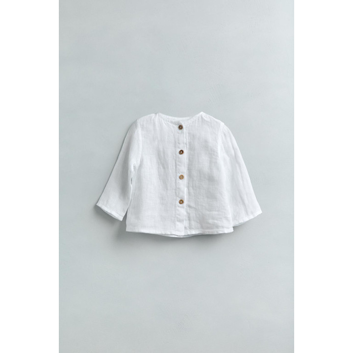 ОДНОТОННАЯ ЛЬНЯНАЯ РУБАШКА