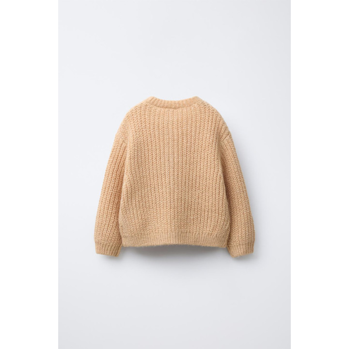 ВЯЗАНЫЙ КАРДИГАН С КРУЖЕВНЫМИ КАРМАНАМИ