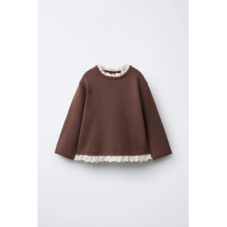 СВИТЕР С КРУЖЕВОМ И ВЫШИВКОЙ