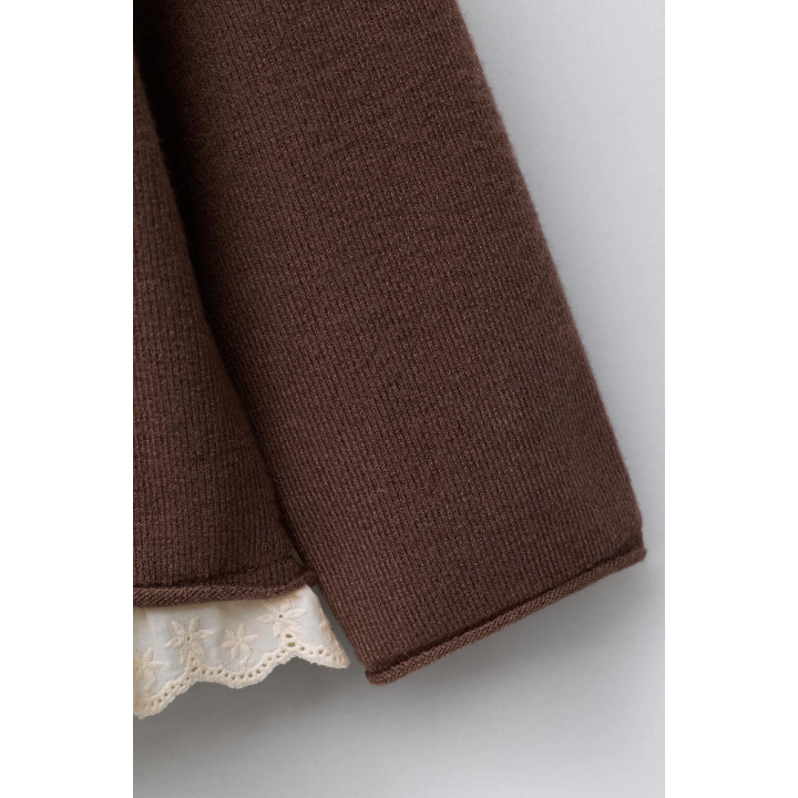 СВИТЕР С КРУЖЕВОМ И ВЫШИВКОЙ