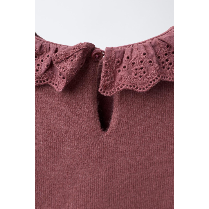 ВЯЗАНЫЙ ДЖЕРСИ С КРУЖЕВОМ