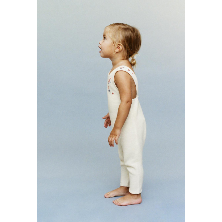 ДЛИННЫЙ ТРИКОТАЖНЫЙ КОМБИНЕЗОН С ВЫШИВКОЙ КРЕСТИКОМ