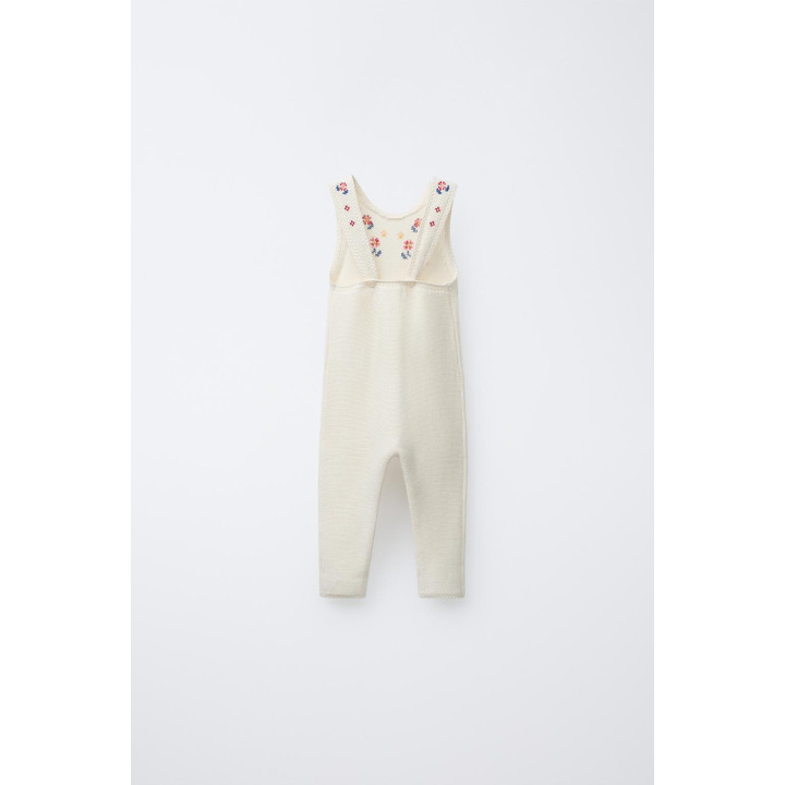 ДЛИННЫЙ ТРИКОТАЖНЫЙ КОМБИНЕЗОН С ВЫШИВКОЙ КРЕСТИКОМ