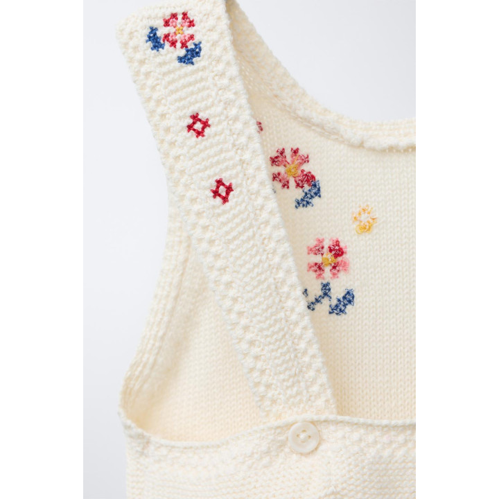 ДЛИННЫЙ ТРИКОТАЖНЫЙ КОМБИНЕЗОН С ВЫШИВКОЙ КРЕСТИКОМ