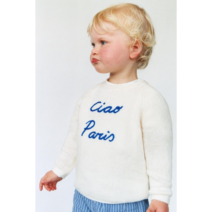 ТРИКОТАЖНЫЙ ДЖЕМПЕР С ВЫШИТОЙ НАДПИСЬЮ