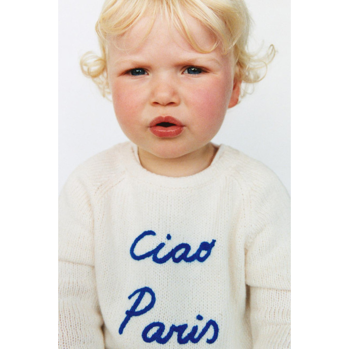 ТРИКОТАЖНЫЙ ДЖЕМПЕР С ВЫШИТОЙ НАДПИСЬЮ