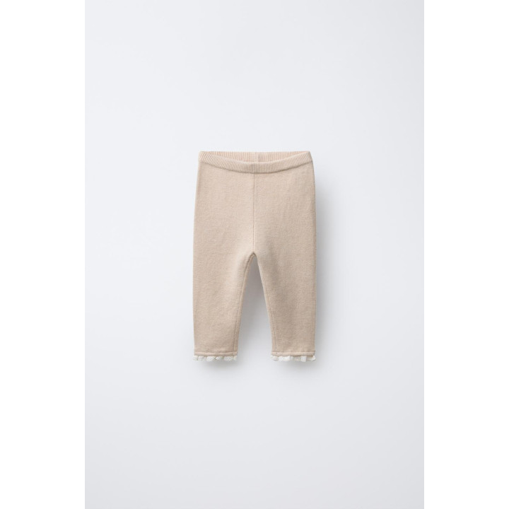 ТРИКОТАЖНЫЕ ЛЕГИНСЫ С КРУЖЕВОМ