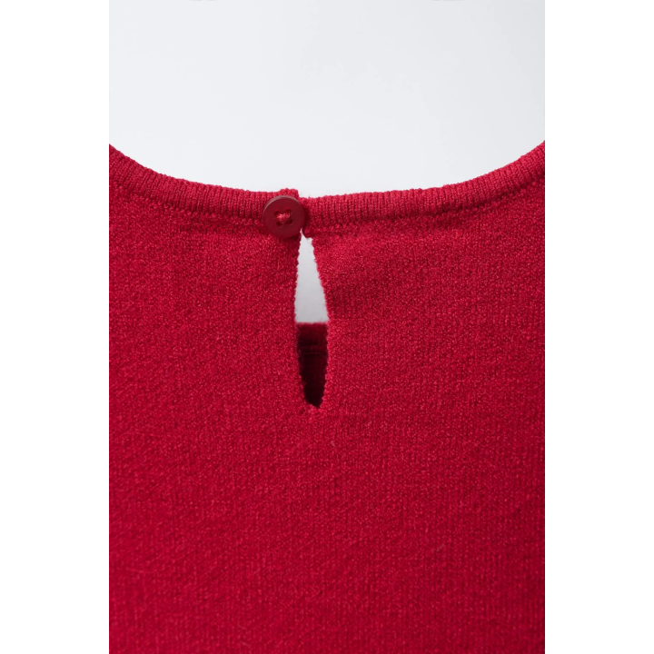 ТРИКОТАЖНОЕ ПЛАТЬЕ С БАРХАТНЫМИ БАНТАМИ