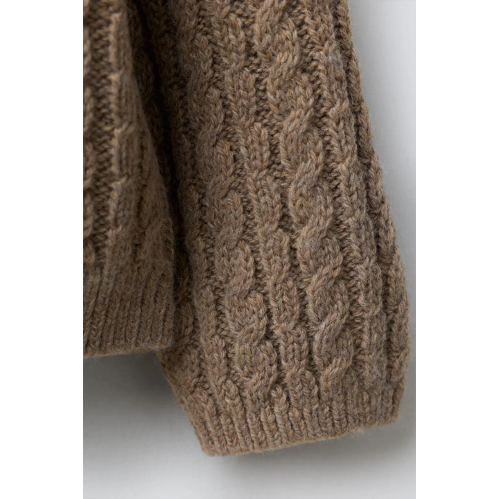 КАРДИГАН ИЗ СМЕСОВОЙ ШЕРСТИ С ВЫШИВКОЙ И УЗОРОМ «КОСЫ»