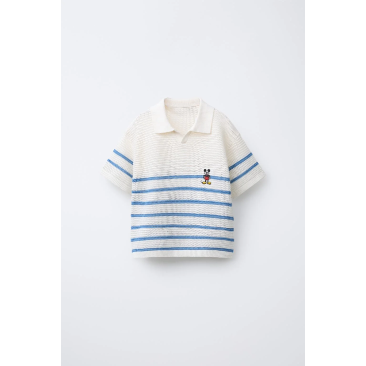 ТРИКОТАЖНОЕ ПОЛО ИЗ СМЕСОВОГО ХЛОПКА И ЛЬНА MICKEY MOUSE © DISNEY