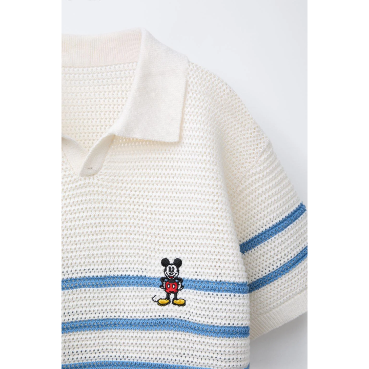 ТРИКОТАЖНОЕ ПОЛО ИЗ СМЕСОВОГО ХЛОПКА И ЛЬНА MICKEY MOUSE © DISNEY