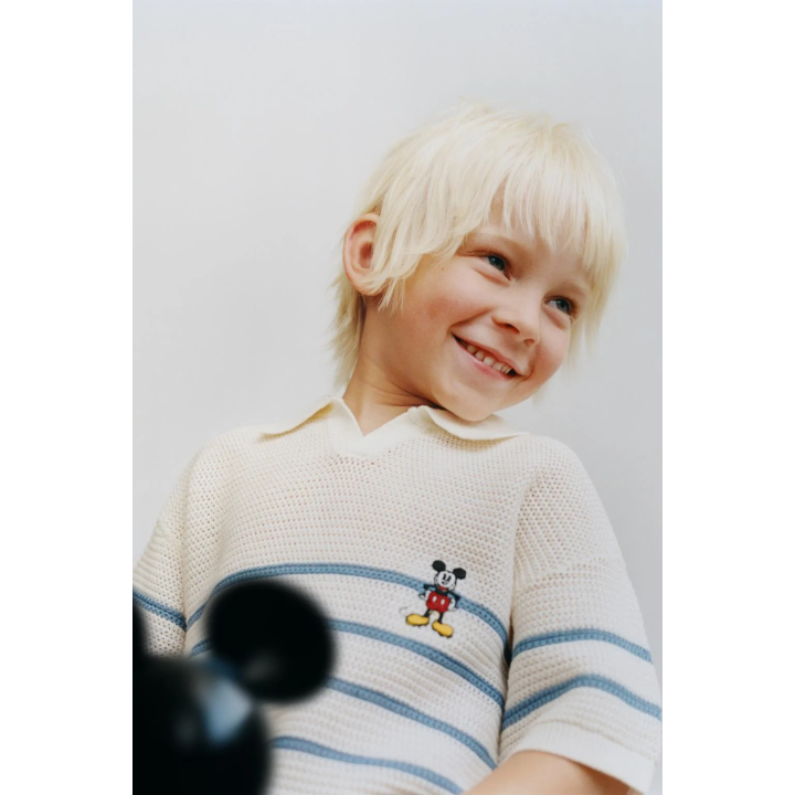 ТРИКОТАЖНОЕ ПОЛО ИЗ СМЕСОВОГО ХЛОПКА И ЛЬНА MICKEY MOUSE © DISNEY