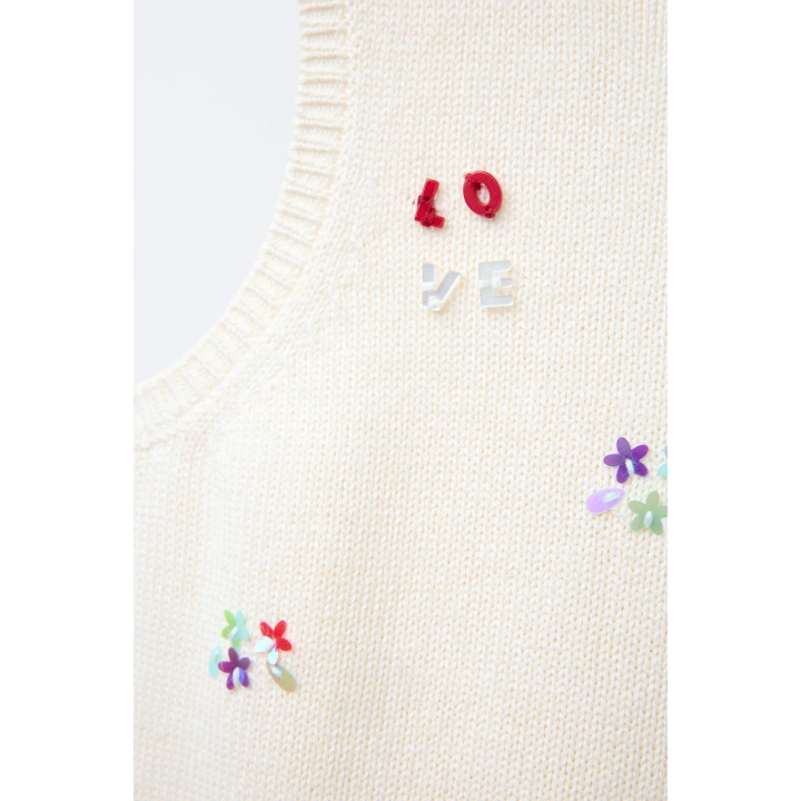 ТРИКОТАЖНЫЙ ТОП С БИСЕРОМ