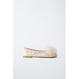 БАЛЕТКИ С ПАЙЕТКАМИ И ПОМПОНОМ