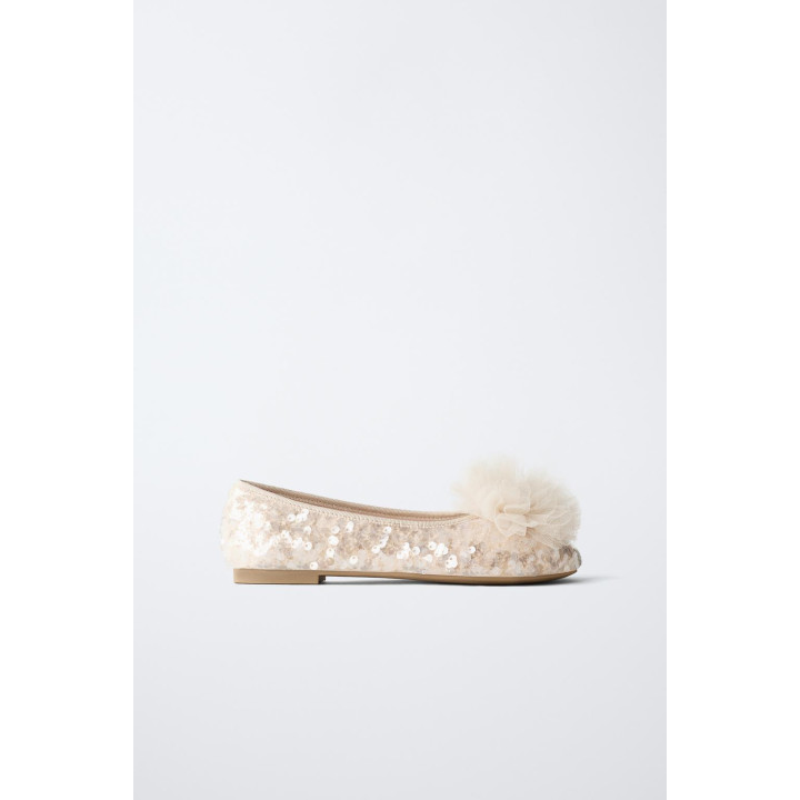 БАЛЕТКИ С ПАЙЕТКАМИ И ПОМПОНОМ