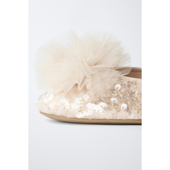 БАЛЕТКИ С ПАЙЕТКАМИ И ПОМПОНОМ