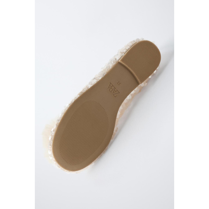 БАЛЕТКИ С ПАЙЕТКАМИ И ПОМПОНОМ