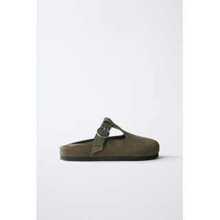 ЗАМШЕВЫЕ САБО С Т-ОБРАЗНЫМ РЕМЕШКОМ