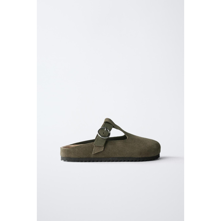 ЗАМШЕВЫЕ САБО С Т-ОБРАЗНЫМ РЕМЕШКОМ