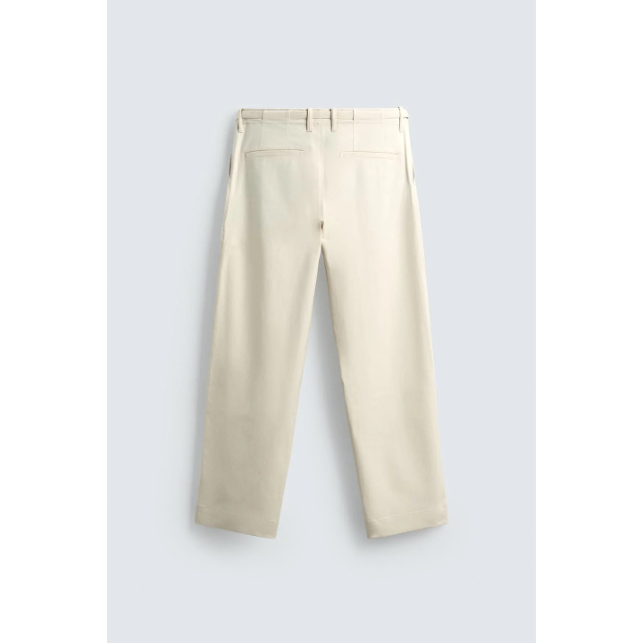 БРЮКИ ИЗ ТВИЛА С РЕЛЬЕФНЫМ УЗОРОМ И РЕМНЕМ