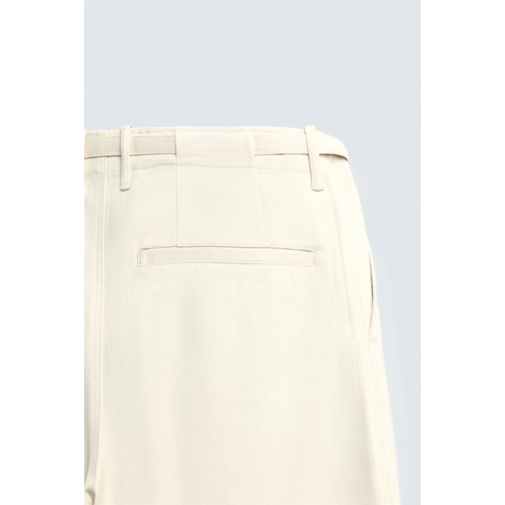 БРЮКИ ИЗ ТВИЛА С РЕЛЬЕФНЫМ УЗОРОМ И РЕМНЕМ