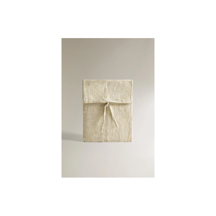 STRIPED MUSLIN MINI COT SHEET SET