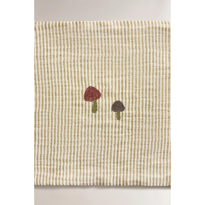 STRIPED MUSLIN MINI COT SHEET SET