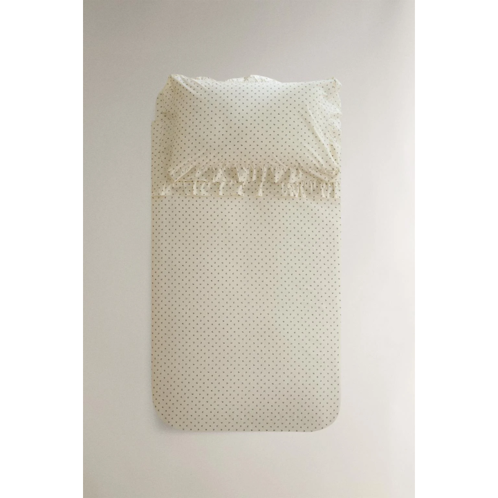 CHILDREN'S RUFFLED FLORAL PRINT DUVET COVER