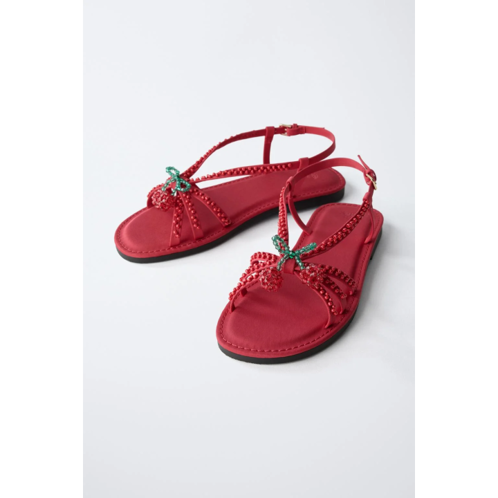 САНДАЛИИ С ДЕТАЛЬЮ «ВИШНЯ»