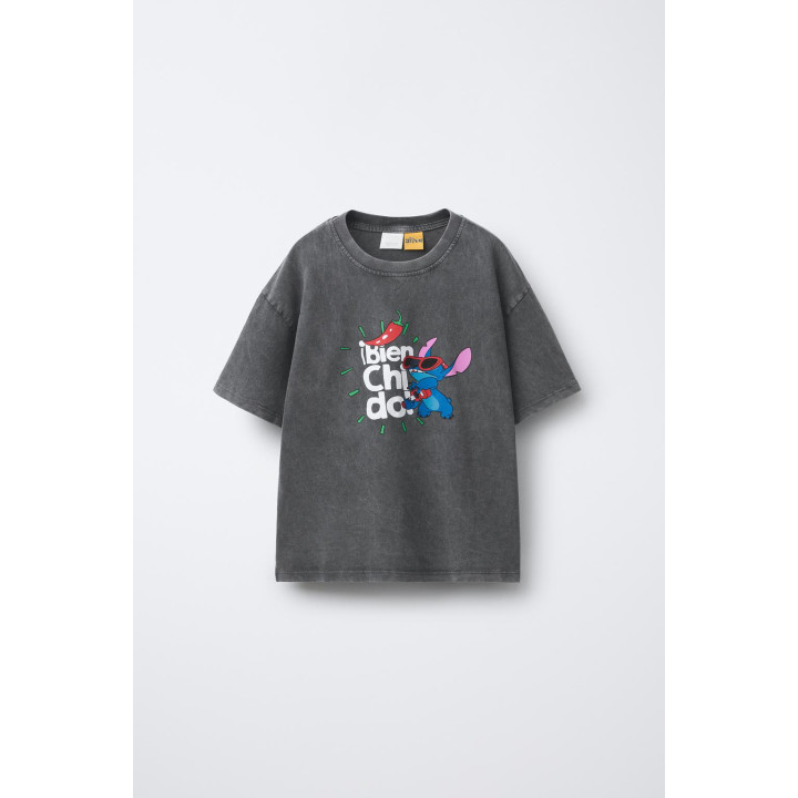 ФУТБОЛКА LILO & STITCH © DISNEY С ЭФФЕКТОМ ПОТЕРТОСТИ