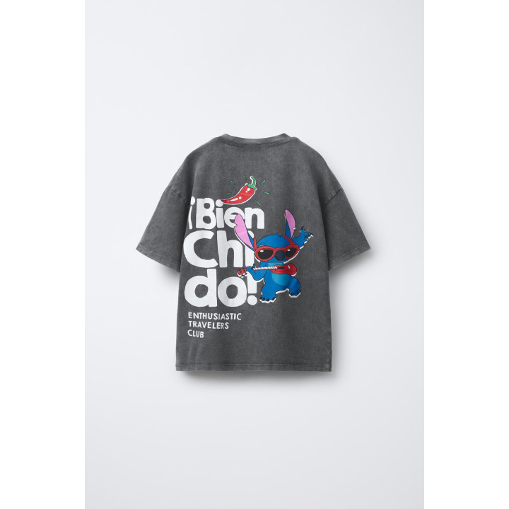 ФУТБОЛКА LILO & STITCH © DISNEY С ЭФФЕКТОМ ПОТЕРТОСТИ