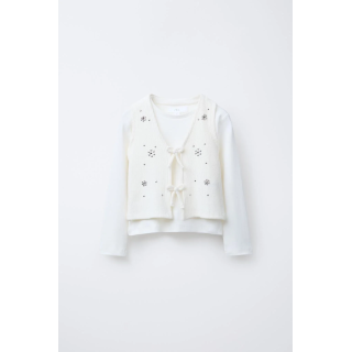 КОМБИНИРОВАННАЯ ФУТБОЛКА С ЖИЛЕТОМ И ЗАКЛЕПКАМИ