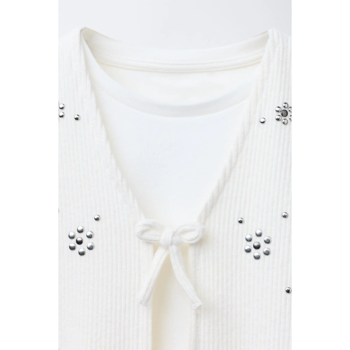 КОМБИНИРОВАННАЯ ФУТБОЛКА С ЖИЛЕТОМ И ЗАКЛЕПКАМИ