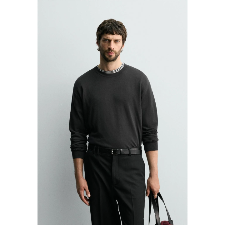 СВИТЕР ИЗ ВИСКОЗЫ С РЕЛЬЕФНЫМ УЗОРОМ