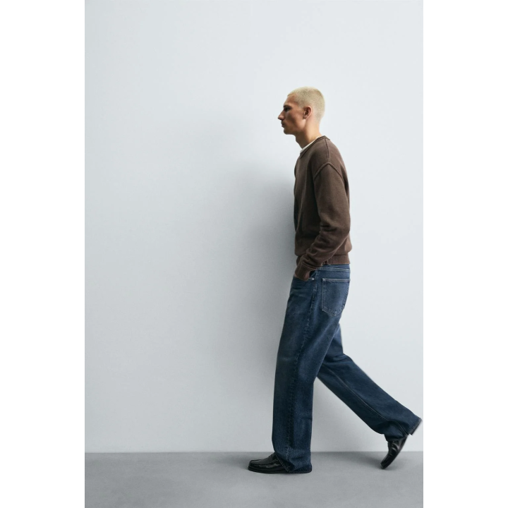 СВИТЕР С ПРИНТОМ И ЭФФЕКТОМ ПОТЕРТОСТИ