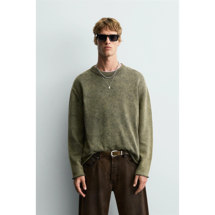 ХЛОПКОВЫЙ ДЖЕМПЕР С ЭФФЕКТОМ СТИРКИ