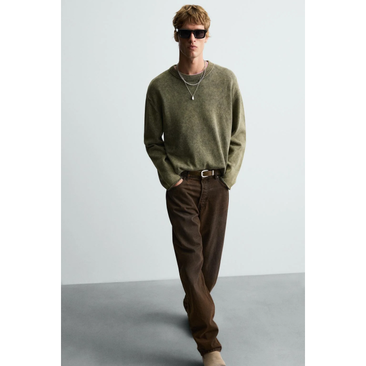 ХЛОПКОВЫЙ ДЖЕМПЕР С ЭФФЕКТОМ СТИРКИ