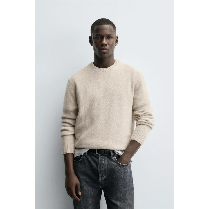 СВИТЕР КЛАССИЧЕСКОГО КРОЯ ИЗ СМЕСОВОЙ ШЕРСТИ