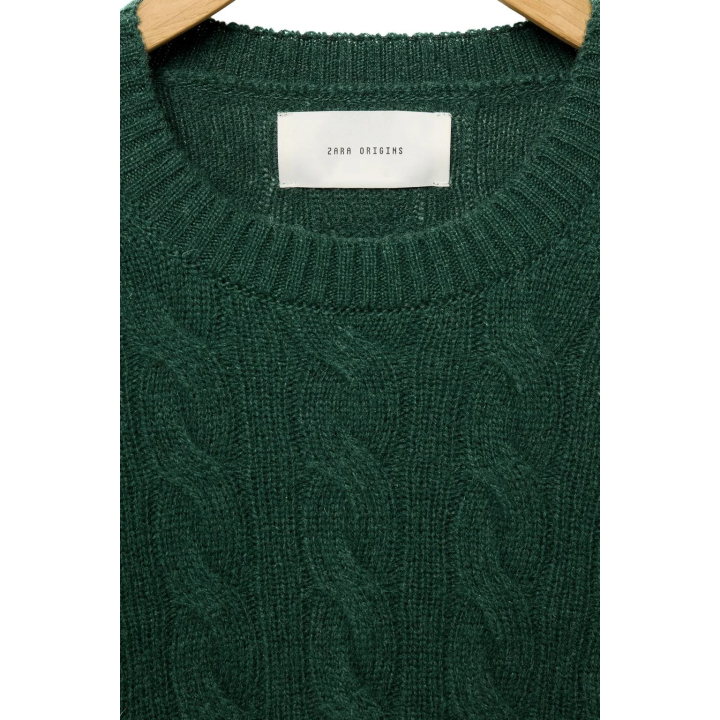 СВИТЕР ИЗ 100% ШЕРСТИ С УЗОРОМ «КОСЫ»