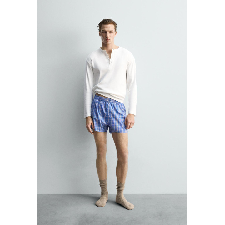 НАБОР ИЗ ДВУХ КОМБИНИРОВАННЫХ ТРУСОВ-БОКСЕРОВ ИЗ ПОПЛИНА