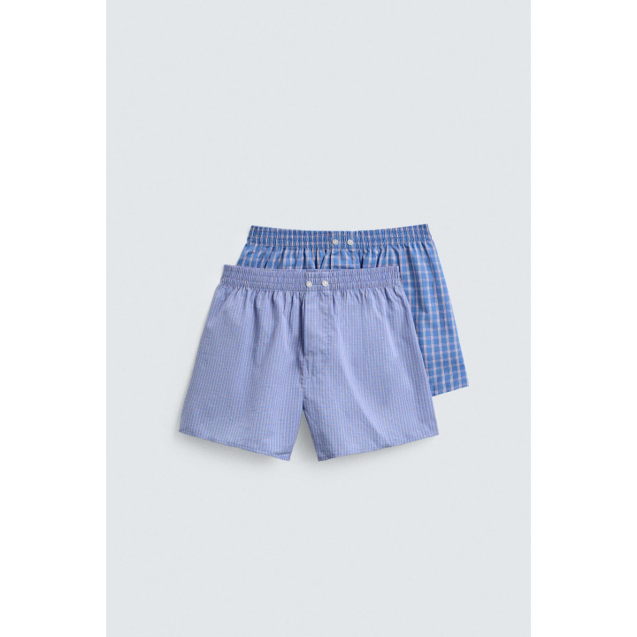 НАБОР ИЗ ДВУХ КОМБИНИРОВАННЫХ ТРУСОВ-БОКСЕРОВ ИЗ ПОПЛИНА