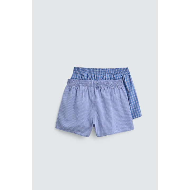 НАБОР ИЗ ДВУХ КОМБИНИРОВАННЫХ ТРУСОВ-БОКСЕРОВ ИЗ ПОПЛИНА