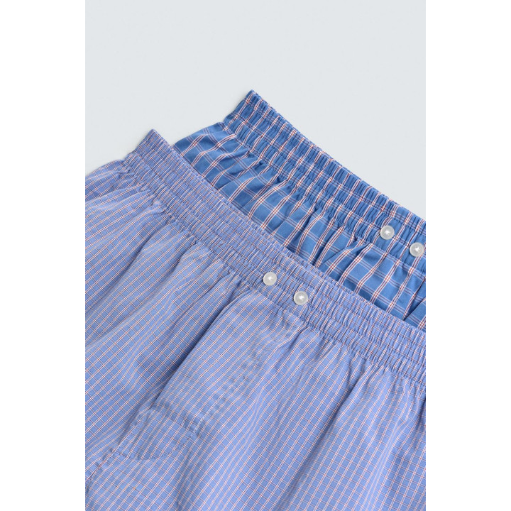 НАБОР ИЗ ДВУХ КОМБИНИРОВАННЫХ ТРУСОВ-БОКСЕРОВ ИЗ ПОПЛИНА