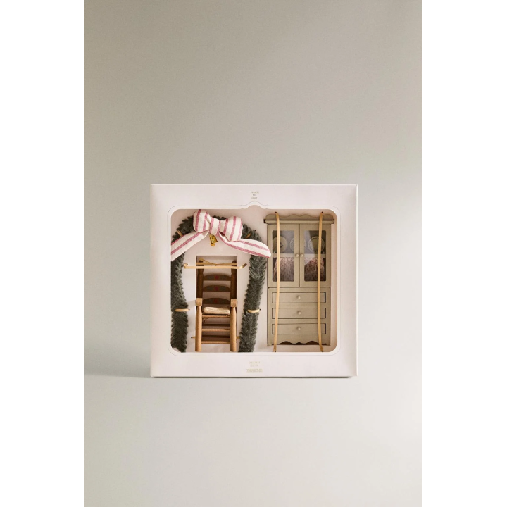 Детский набор игрушек для кукольного домика рождественский гостинный зал