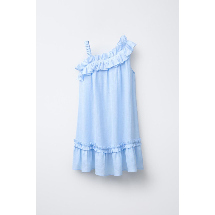 ПЛАТЬЕ С ВОЛАНАМИ. 100% ЛЁН