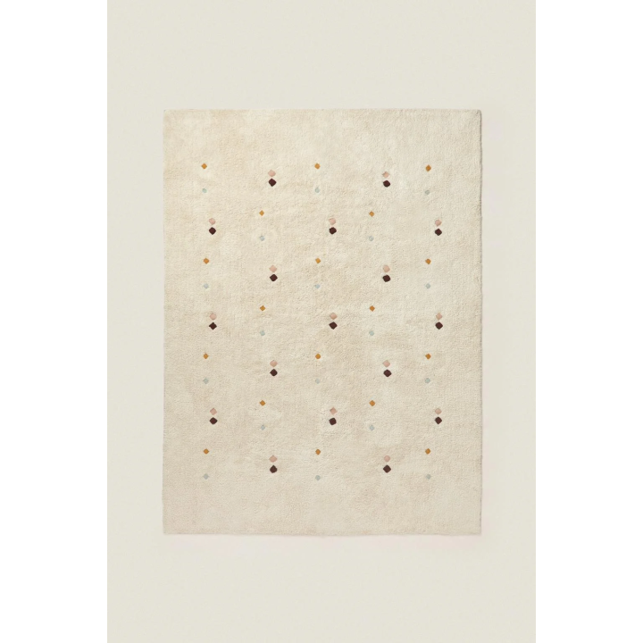 CHILDREN’S MULTICOLOURED EMBROIDERED DIAMOND RUG