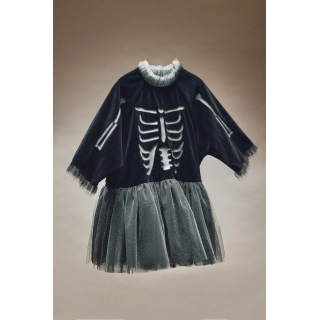 Детский костюм хэллоуин с скелетом из фатина