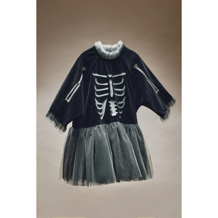 Детский костюм хэллоуин с скелетом из фатина